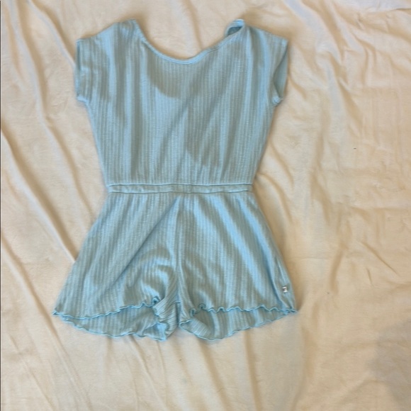 Light Blue Ribbed Romper - Picture 3 of 3